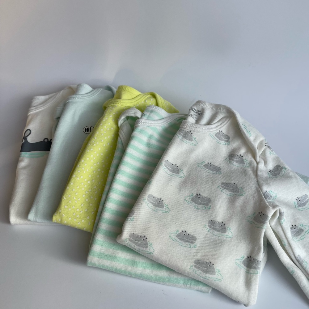 set of 5 coordinating onesies/body suits
